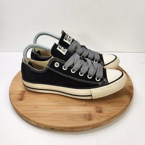 Converse Chuck Taylor All Star Ox Black Low Top Sneakers. Shoestrings are white